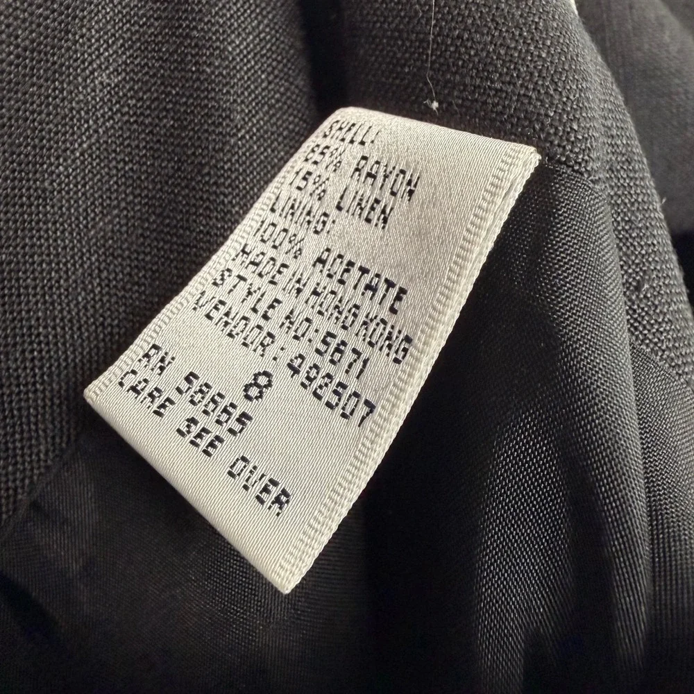 Preview Collection Black Sleeveless Sheath Dress Rayon Linen Blend Size 8 5671
